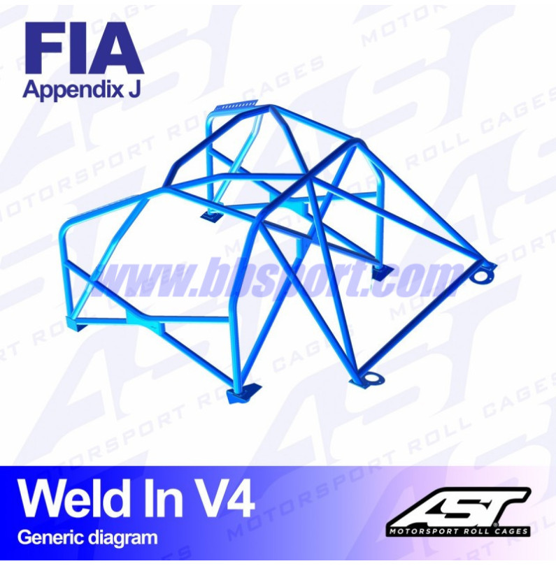Roll cage BMW (E36) 3-Series 2-doors Coupe RWD WELD IN V4 AST Roll cages AST Roll Cages - 1