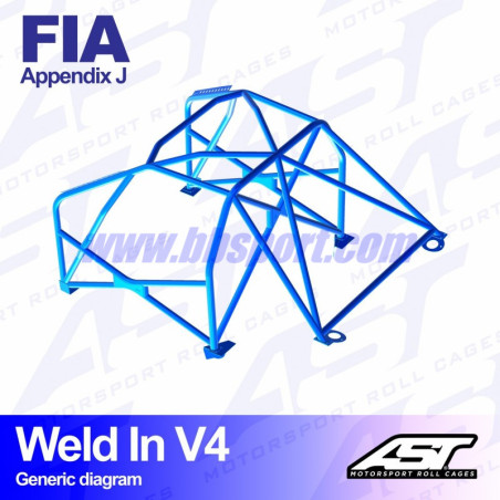 Arco de Seguridad BMW (E36) 3-Series 2-doors Coupe RWD WELD IN V4 AST Roll cages