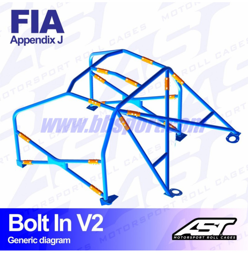 Arco de Seguridad AUDI Coupé (B2) 2-doors Coupé FWD BOLT IN V2 AST Roll cages
