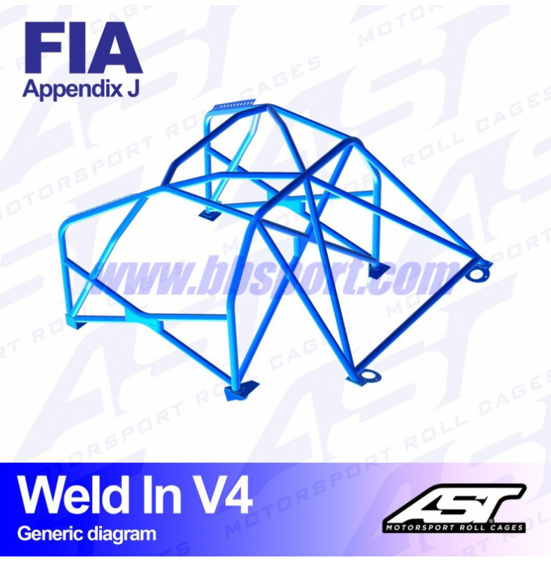 Arco de Seguridad AUDI Coupé (B2) 2-doors Coupé FWD WELD IN V4 AST Roll cages