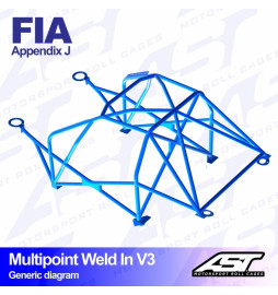 Arco de Seguridad AUDI Coupé (B2) 2-doors Coupé FWD MULTIPOINT WELD IN V3 AST Roll cages