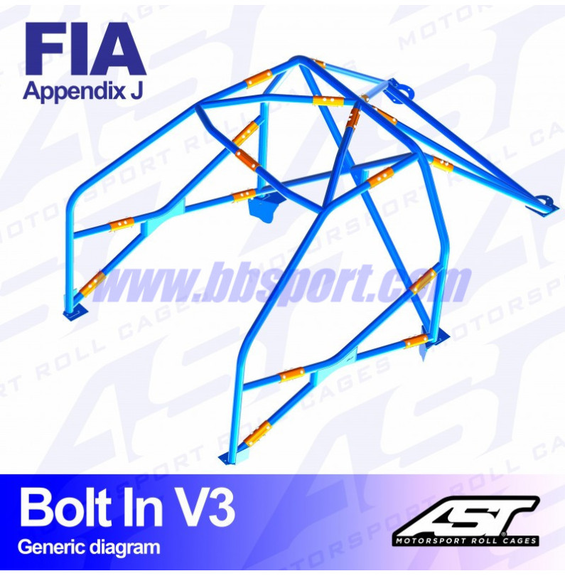 Arco de Seguridad AUDI Coupé (B2) 2-doors Coupé FWD BOLT IN V3 AST Roll cages