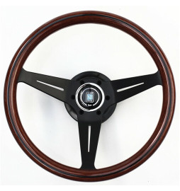 Nardi Deep Corn Steering Wheel, Wood, Black Spokes, 75 mm Dish, Ø35 cm