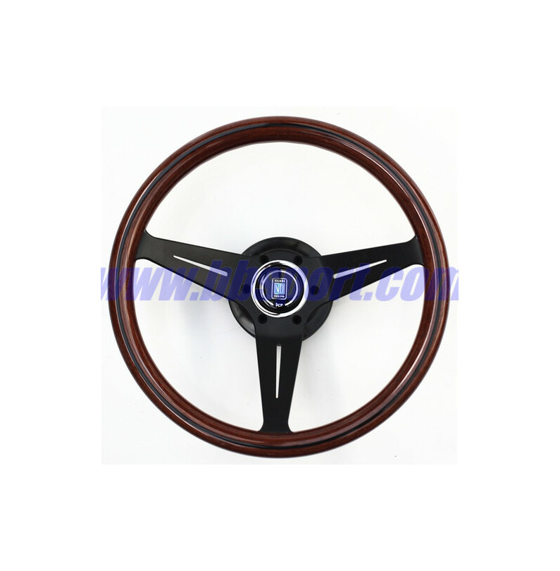 Nardi Deep Corn Steering Wheel, Wood, Black Spokes, 75 mm Dish, Ø35 cm