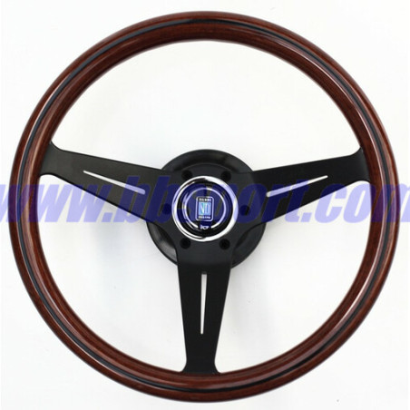 Nardi Deep Corn Steering Wheel, Wood, Black Spokes, 75 mm Dish, Ø35 cm