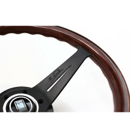 Nardi Deep Corn Steering Wheel, Wood, Black Spokes, 75 mm Dish, Ø35 cm