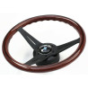 Nardi Deep Corn Steering Wheel, Wood, Black Spokes, 75 mm Dish, Ø35 cm