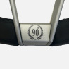 Nardi Novantesimo 90th Anniversary Steering Wheel, Black Leather, White Spokes, Ø35.5 cm, White Center Ring with Screws at Sight