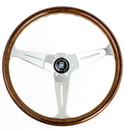 Nardi Classic ND39 Steering Wheel, Wood, Chrome Spokes, 40 mm Dish