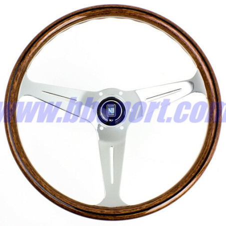 Nardi Classic ND39 Steering Wheel, Wood, Chrome Spokes, 40 mm Dish
