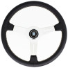 Nardi Classic ND36 Steering Wheel, Black Leather, Satin Spokes, Grey Stitching, 40 mm Dish