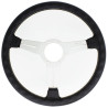 Nardi Classic ND36 Steering Wheel, Black Leather, Satin Spokes, Grey Stitching, 40 mm Dish