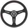 Nardi Classic ND33 Steering Wheel, Black Perforated Leather, Black Spokes, Red Stitching, 25 mm Dish