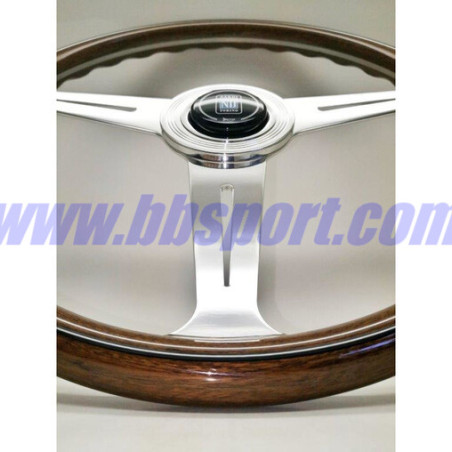 Nardi Classic ND36 Steering Wheel, Wood, Chrome Spokes, 25 mm Dish