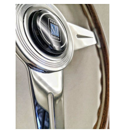 Nardi Classic ND36 Steering Wheel, Wood, Chrome Spokes, 25 mm Dish