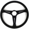 Nardi Classic ND39 Steering Wheel, Black Leather, Black Spokes, Grey Stitching, 30 mm Dish
