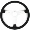 Nardi Classic ND39 Steering Wheel, Black Leather, Satin Spokes, Grey Stitching, 30 mm Dish