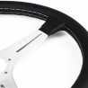 Nardi Classic ND39 Steering Wheel, Black Leather, Satin Spokes, Grey Stitching, 30 mm Dish
