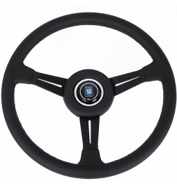 Nardi Classic ND36 Steering Wheel, Black Leather, Black Spokes, Black Stitching, 25 mm Dish