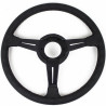 Nardi Classic ND36 Steering Wheel, Black Leather, Black Spokes, Black Stitching, 25 mm Dish