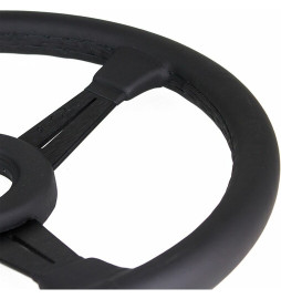 Nardi Classic ND36 Steering Wheel, Black Leather, Black Spokes, Black Stitching, 25 mm Dish