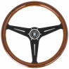 Nardi Classic ND39 Steering Wheel, Wood, Black Inlay, Black Spokes, 30 mm Dish