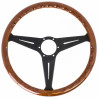 Nardi Classic ND39 Steering Wheel, Wood, Black Inlay, Black Spokes, 30 mm Dish