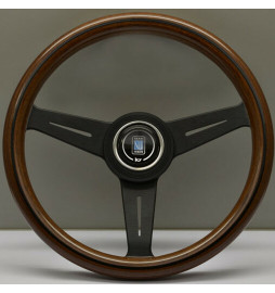 Nardi Classic ND33 Steering Wheel, Wood, Black Spokes, 40 mm Dish