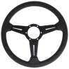 Nardi Classic ND34 Steering Wheel, Black Perforated Leather, Black Spokes, Grey Stitching, 40 mm Dish