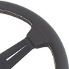 Nardi Classic ND34 Steering Wheel, Black Leather, Black Spokes, Grey Stitching, 40 mm Dish
