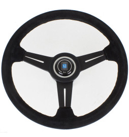 Nardi Classic ND34 Steering Wheel, Suede, Black Spokes, Black Stitching, 40 mm Dish