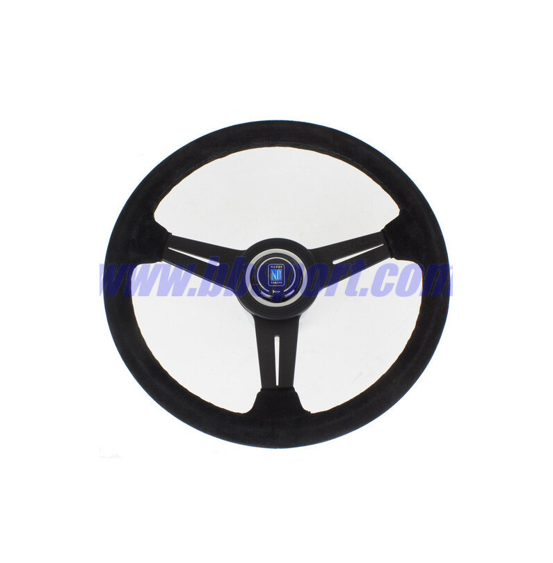 Nardi Classic ND34 Steering Wheel, Suede, Black Spokes, Black Stitching, 40 mm Dish