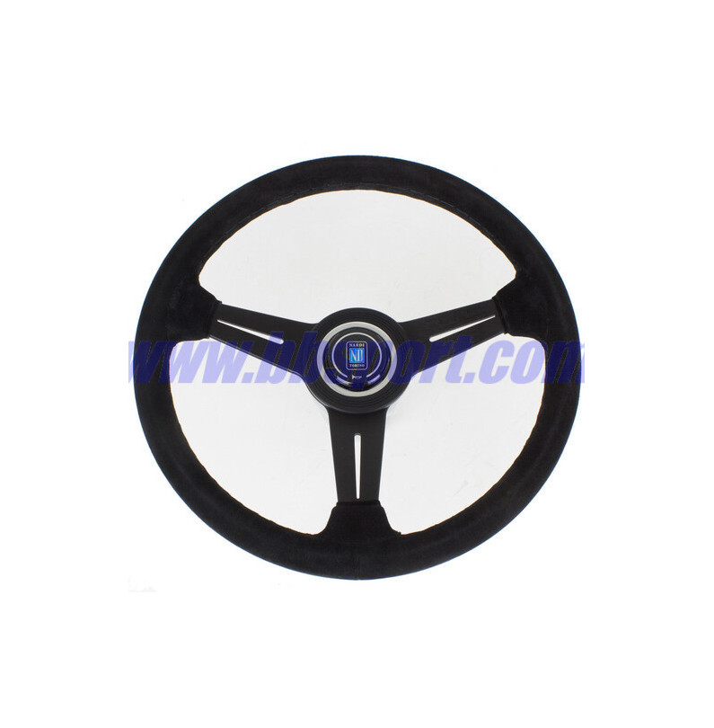 Nardi Classic ND34 Steering Wheel, Suede, Black Spokes, Black Stitching, 40 mm Dish Nardi Classic ND34 Steering Wheel, Suede, Black Spokes, Black Stitching, 40 mm Dish
