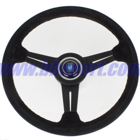 Nardi Classic ND34 Steering Wheel, Suede, Black Spokes, Black Stitching, 40 mm Dish