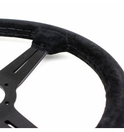 Nardi Classic ND34 Steering Wheel, Suede, Black Spokes, Black Stitching, 40 mm Dish