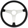 Nardi Classic ND34 Steering Wheel, Black Leather, Satin Spokes, Grey Stitching, 25 mm Dish