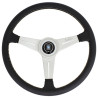 Nardi Classic ND34 Steering Wheel, Black Leather, Satin Spokes, Grey Stitching, 25 mm Dish