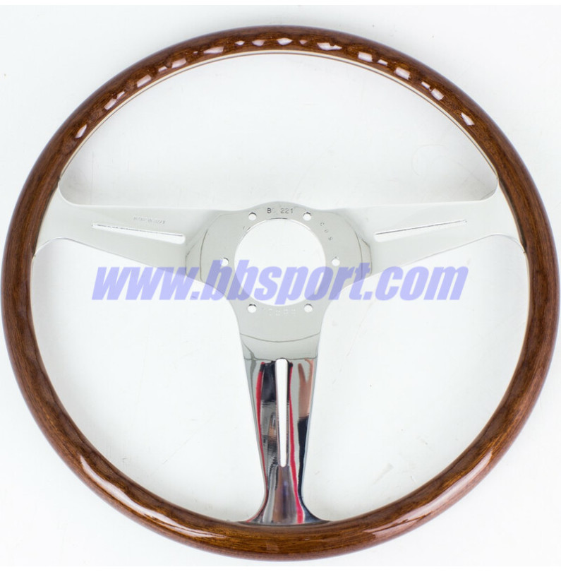 Nardi Classic ND34 Steering Wheel, Wood, Chrome Spokes, 40 mm Dish