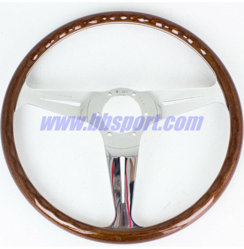 Nardi Classic ND34 Steering Wheel, Wood, Chrome Spokes, 40 mm Dish Nardi Classic ND34 Steering Wheel, Wood, Chrome Spokes, 40 mm Dish