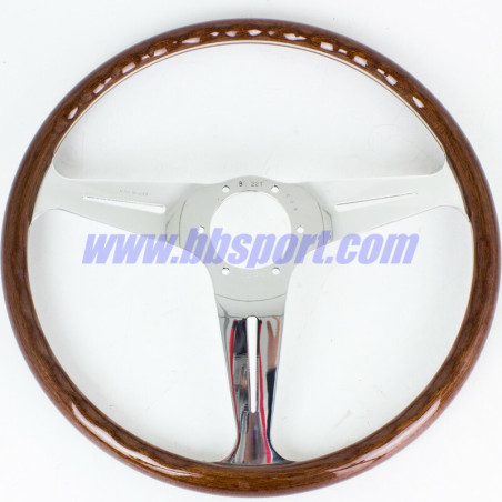 Nardi Classic ND34 Steering Wheel, Wood, Chrome Spokes, 40 mm Dish