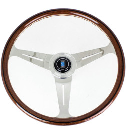 Nardi Classic ND34 Steering Wheel, Wood, Chrome Spokes, 40 mm Dish