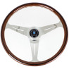 Nardi Classic ND34 Steering Wheel, Wood, Chrome Spokes, 40 mm Dish