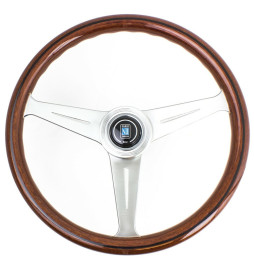 Nardi Classic ND39 Steering Wheel, Wood, Satin Spokes, 45 mm Dish