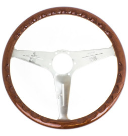 Nardi Classic ND39 Steering Wheel, Wood, Satin Spokes, 45 mm Dish