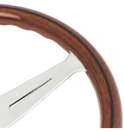 Nardi Classic ND39 Steering Wheel, Wood, Satin Spokes, 45 mm Dish