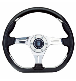Nardi Kallista Steering Wheel, Black Leather, Chrome Spokes, Ø35 cm