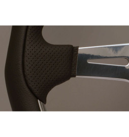 Nardi Kallista Steering Wheel, Black Leather, Chrome Spokes, Ø35 cm