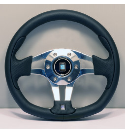 Nardi ND Pasquino Steering Wheel, Black Leather, Chrome Spokes, Ø30 cm