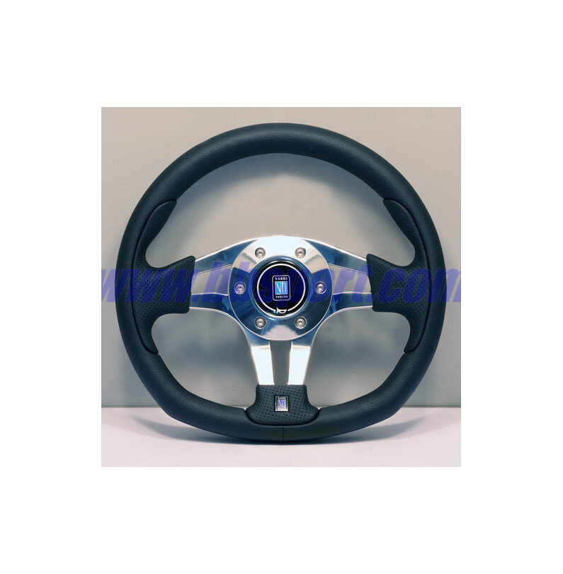 Nardi ND Pasquino Steering Wheel, Black Leather, Chrome Spokes, Ø30 cm Nardi ND Pasquino Steering Wheel, Black Leather, Chrome Spokes, Ø30 cm