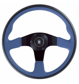 Nardi Twin Line Steering Wheel, Blue Leather, Black Spokes, Ø35 cm Nardi - 1